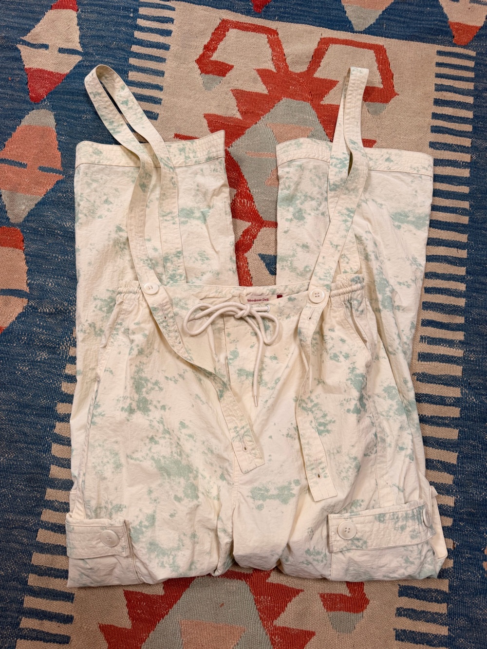 Woodrose Deli Tie-Dye Raver Cargo Pants with removable shoulder straps Sz small - Picture 2 of 8